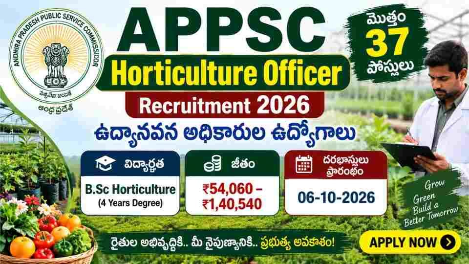 APPSC Horticulture Officer Recruitment 2026
